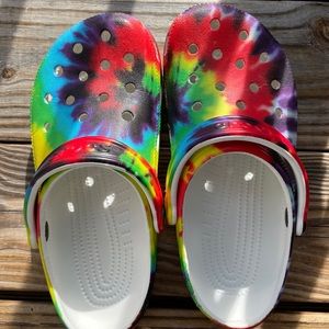 Tie dye crocs